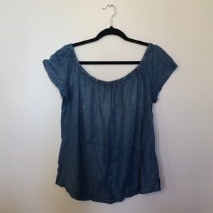 Chambray off the shoulder top